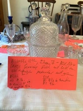 One Antique Cut Glass Serving Dish with Star Design