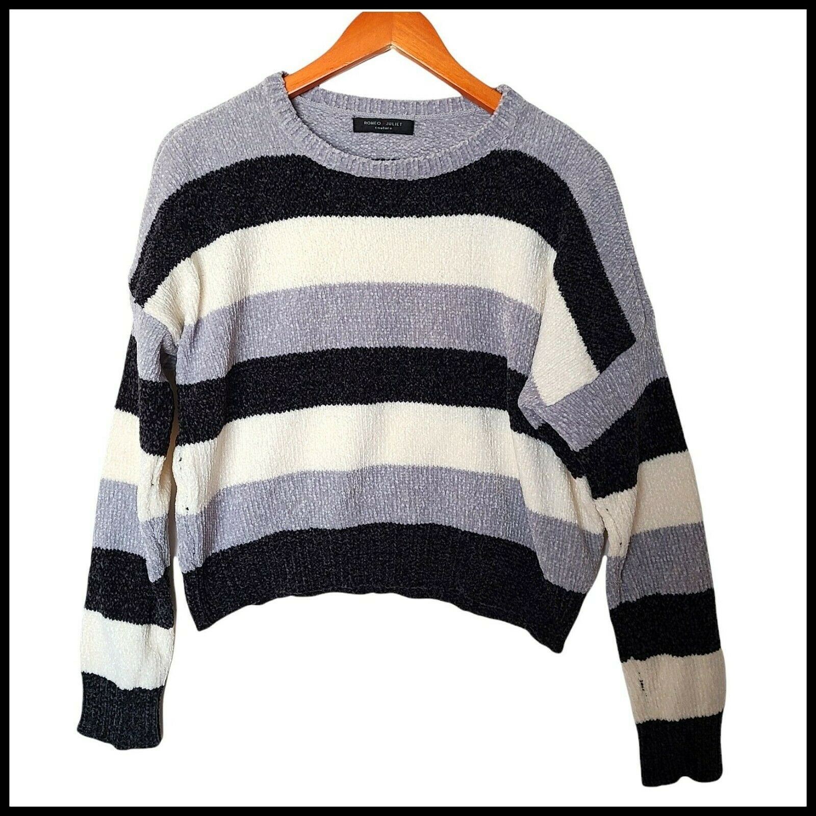 Juliet Couture Striped Chenille Sweater 