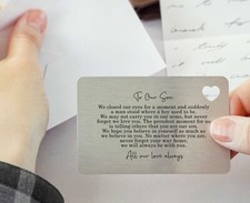 To Son Sentimental Poem Metal Wallet Card Gift For Wedding Birthday Christmas
