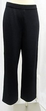 St John Evening Black Flat Panel Pants With Slits SZ 4 6