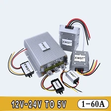 12V 24V-5V DC-DC Step Down Buck Converter 1-60A Regulator Module Car Golf Cart