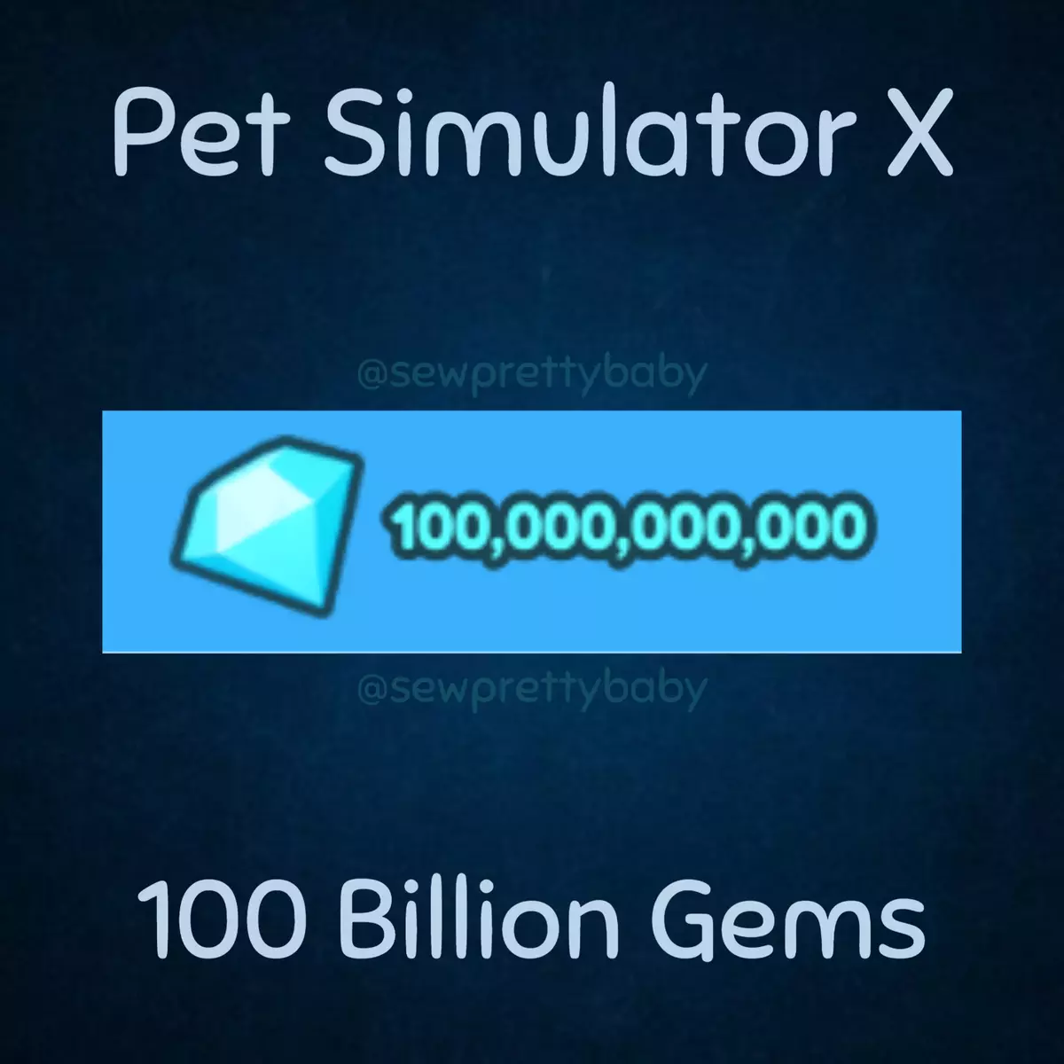 Pet Simulator X (PSX) - 1 TRILLION GEMS/DIAMONDS - PET SIM X - (FAST AND  CHEAP)