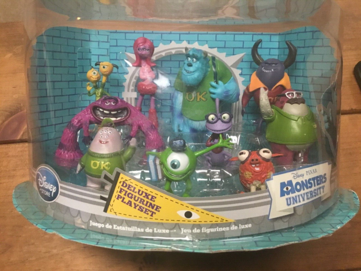 monsters inc figurine set deluxe playset university college Disney toy pixar
