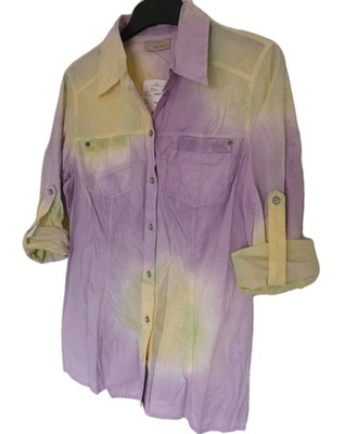 Bluse Hemd Damen Gr L 42 Gelb Lila Von Apriori