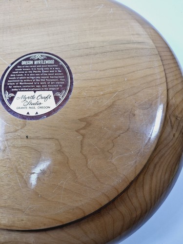 Oregon Myrtlewood Very Large Bowl 35cm wooden Handmade Myrtle Craft Studio Treen - Picture 17 of 24