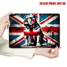 Vintage British Bulldog Union Jack Metal Sign Flat UK Bar Home Man Cave Wall Art