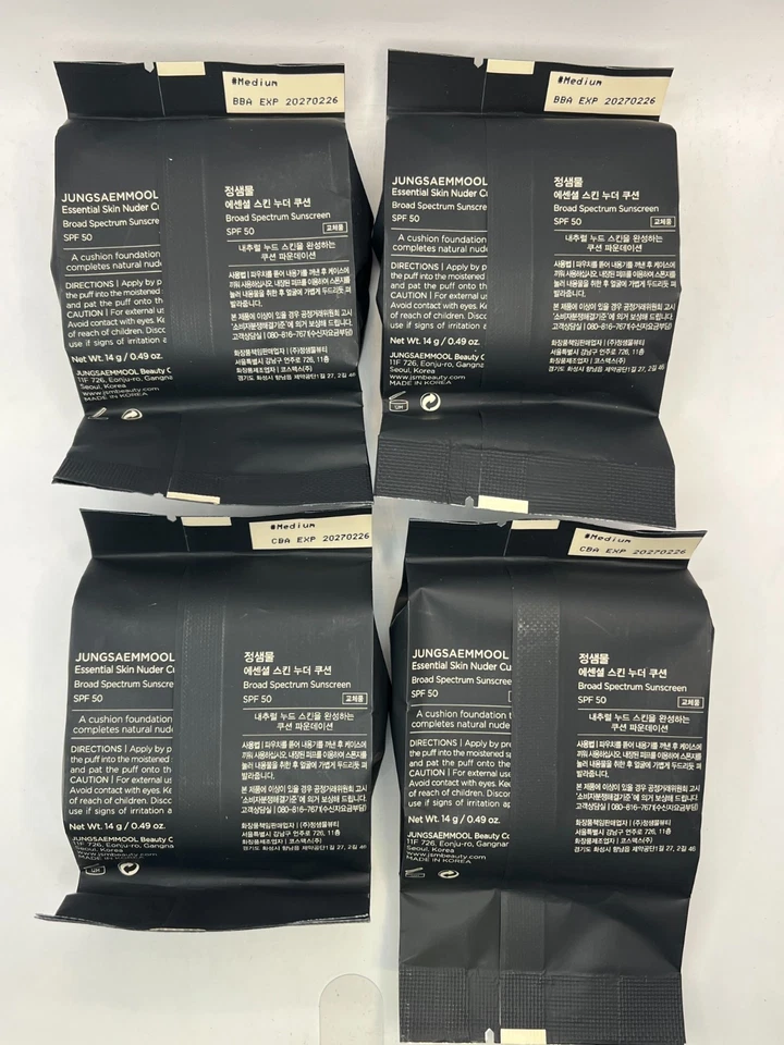 LOT OF 4 Jung Saem Mool Essential Skin Nuder Cushion Bundle Refills in MEDIUM - Image 2 of 3