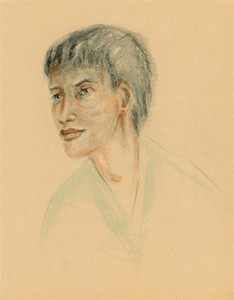 Witt Pfeiffer Portret kobiety Portret młoda kobieta Unikat Akwarela Połowa 20 lat