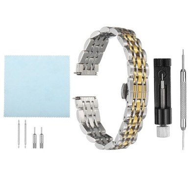 18mm Butterfly Steel Mesh Strap, Silver Gold