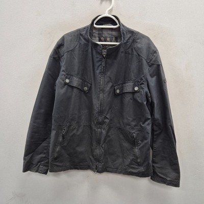 Barbour Rebel Wax Waterproof Black Moto Biker Country Tartan Jacket Jacke Größe XL