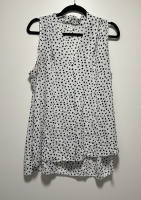 Spense Women's Sleeveless Polka Dot Tank Top Size XL Flowy Lightweight Top