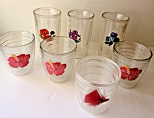 Lote de 7 vasos aislados de diseño bordado 16 oz y 12 oz