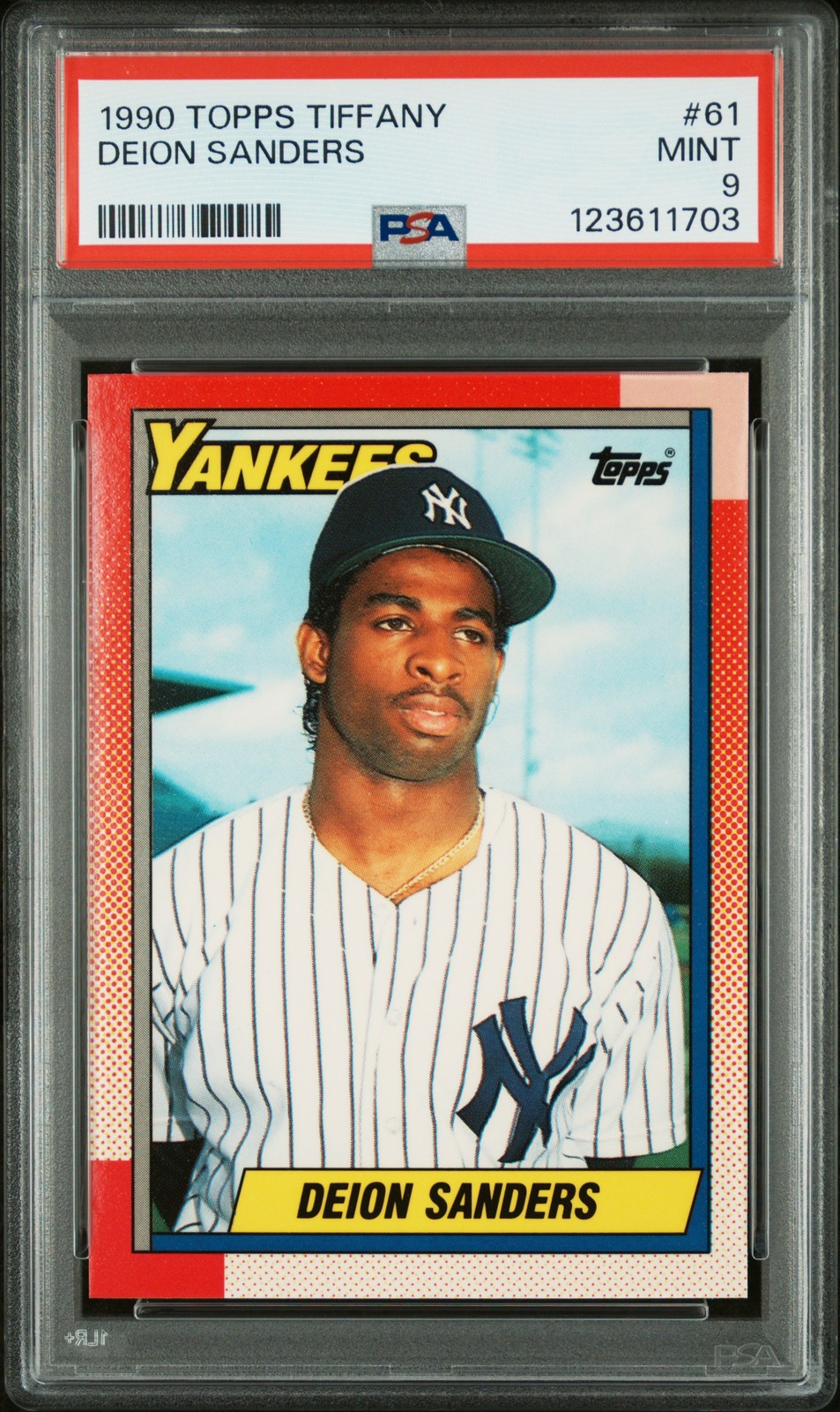 1990 TOPPS TIFFANY #61 DEION SANDERS PSA 9
