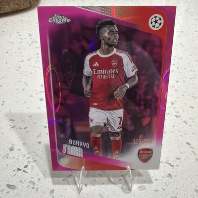 2025-26 Topps Chrome UEFA UCC Bukayo Saka Pink Lava Refractor /250 Arsenal