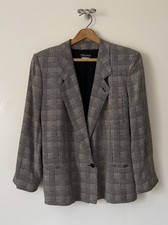 Vintage Giorgio Armani Black Label Silk Plaid Blazer Oversized Double Breasted