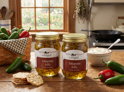 Amish Jalapeno Jelly Non GMO Vegan All Natural - 18 oz - 2 Jars