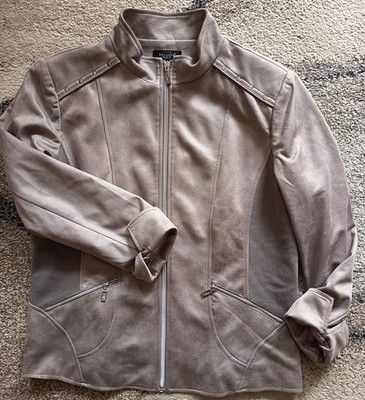 Bexleys Damen Jacke beige Stehkragen halblang Reißverschluss Gr. L/XL