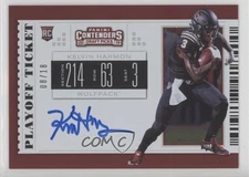 2019 Contenders Draft Picks Playoff Ticket 8/18 Kelvin Harmon Rookie Auto RC fv8