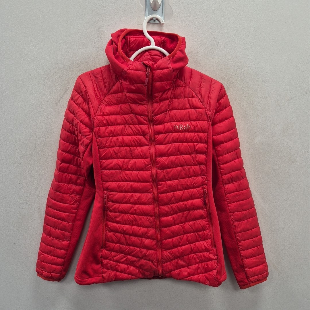 Rab Cirrus Flex Hoody Purple Puffer Lightweight Hooded Orange Jacket Size  Uk 10