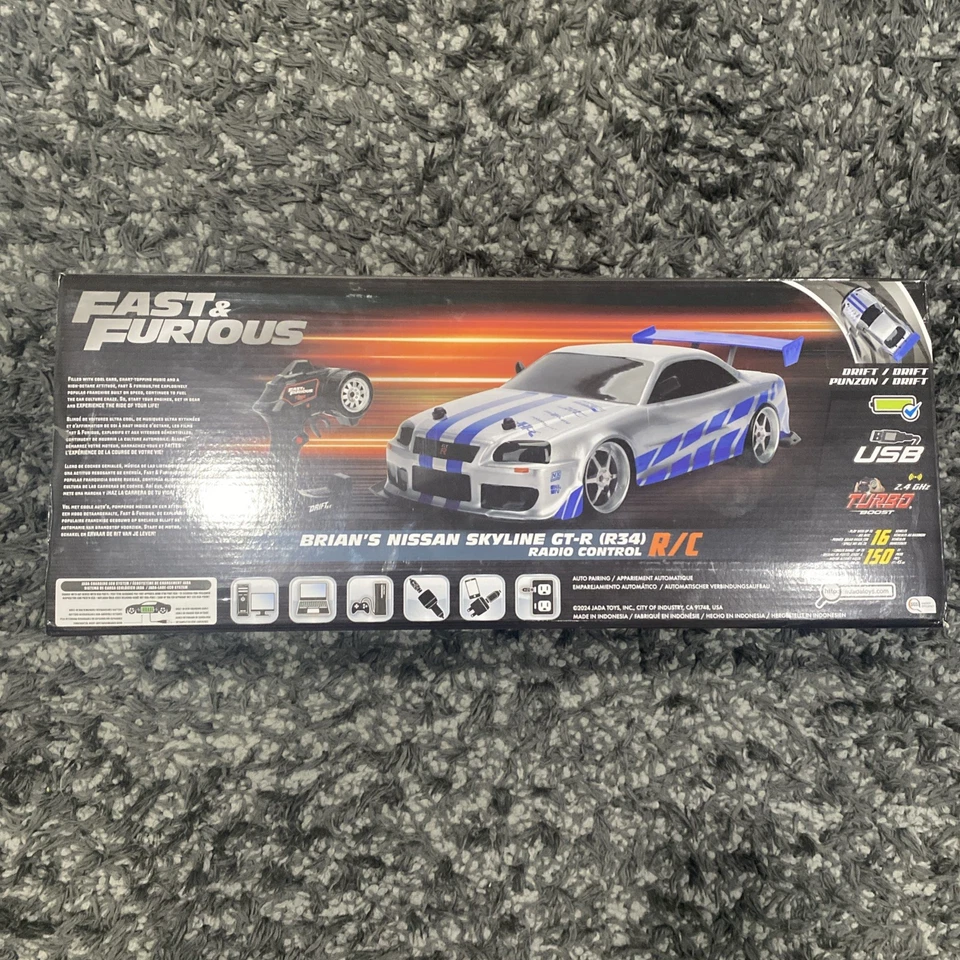 Fast and The Furious Elite Nissan Skyline R34 R/C Remote Control Car Drift Car - Image 2 of 3