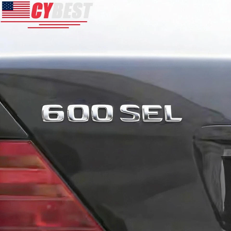 600SEL Letter Trunk Emblem Rear Badge Sticker Chrome Silver For MB 600 SEL New - Image 1 of 1