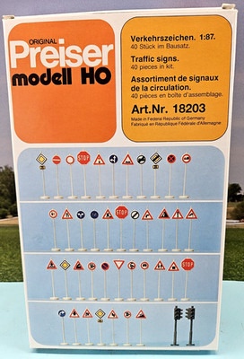 Preiser HO Scale Road Sign Kit #18203 & Faller Mountain Trail Signs Kit #180548