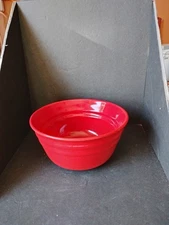RACHAEL RAY 6” Cereal Soup Bowl Red Double Ridge Pattern
