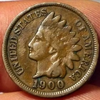 1900 Indian Head Cent Penny, Very Good, Free Ship