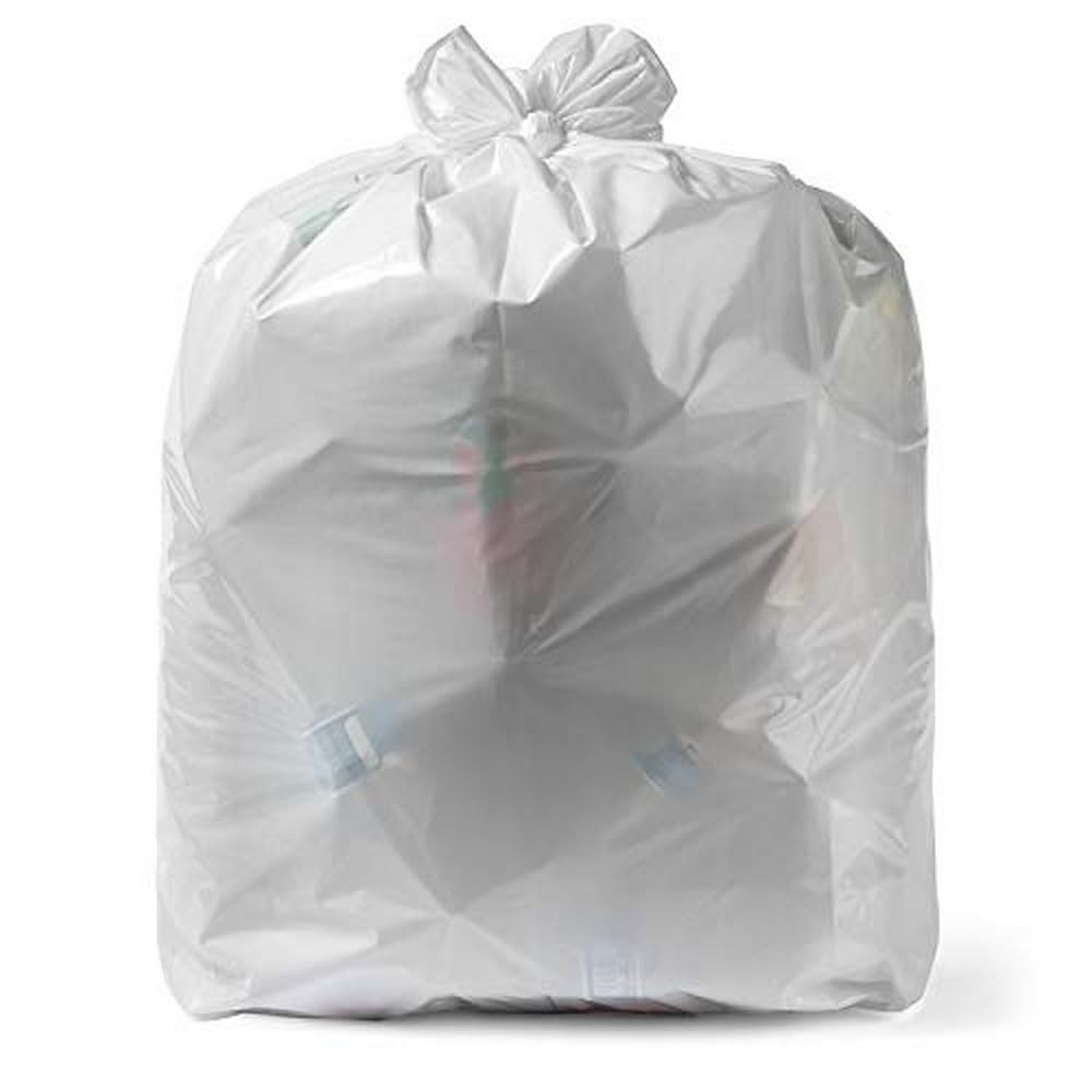 8 Gallon 0.7 Mil White Trash Bags - 20