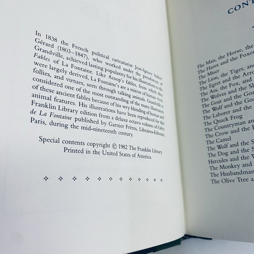 Aesop's Fables • Illustrated By Grandville 1/4 Leather Gold Gilt Collectors Ed - Picture 7 of 18