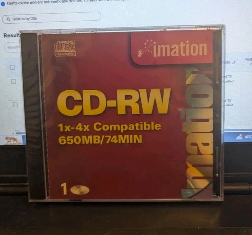 IMATION - CD-RW 1x - 4x COMPATIBLE 650MB/74 MINS NEW AND SEALED