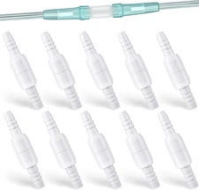 10 Pack 360° Swivel Oxygen Tubing Connectors, Rotating Hose Couplers, Leak-Proof