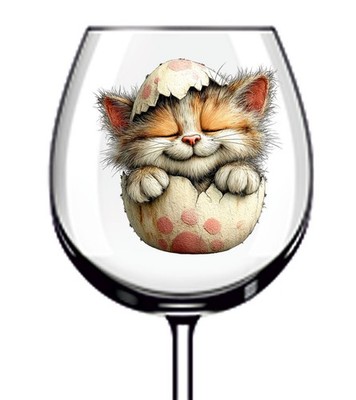 12x Ostern Katze Kätzchen Vinyl Aufkleber Abziehbild Becher Weinglas Flasche Laptop Becher