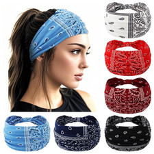 Wide Headbands for Women Bandana Headbands Stretch Knotted Headband 