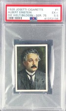 Albert Einstein 1928 Josetti Serie 75 #1 Die Welt Bildern PSA 5.5 - Very Low Pop