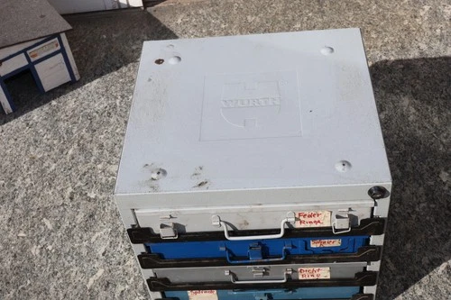 Würth metal tool box with drawers - and all sorts - approx. 37x35x38cm