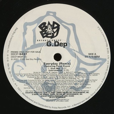 G-Dep - Everyday (Remix) (Vinyl 12'' - 2001 - US - Original)