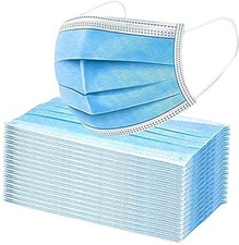 100 Count Kids Blue Face Masks Disposable Comfortable for School and Outdoors