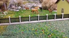 ho kit 4 murets et barrières noires clôture décor parc château maison dioramas