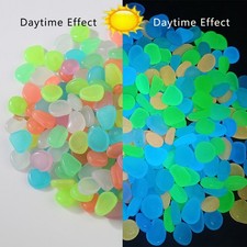 100pcs Glow in the Dark Garden Pebbles Stones for Pathway Yard Aquarium Decor