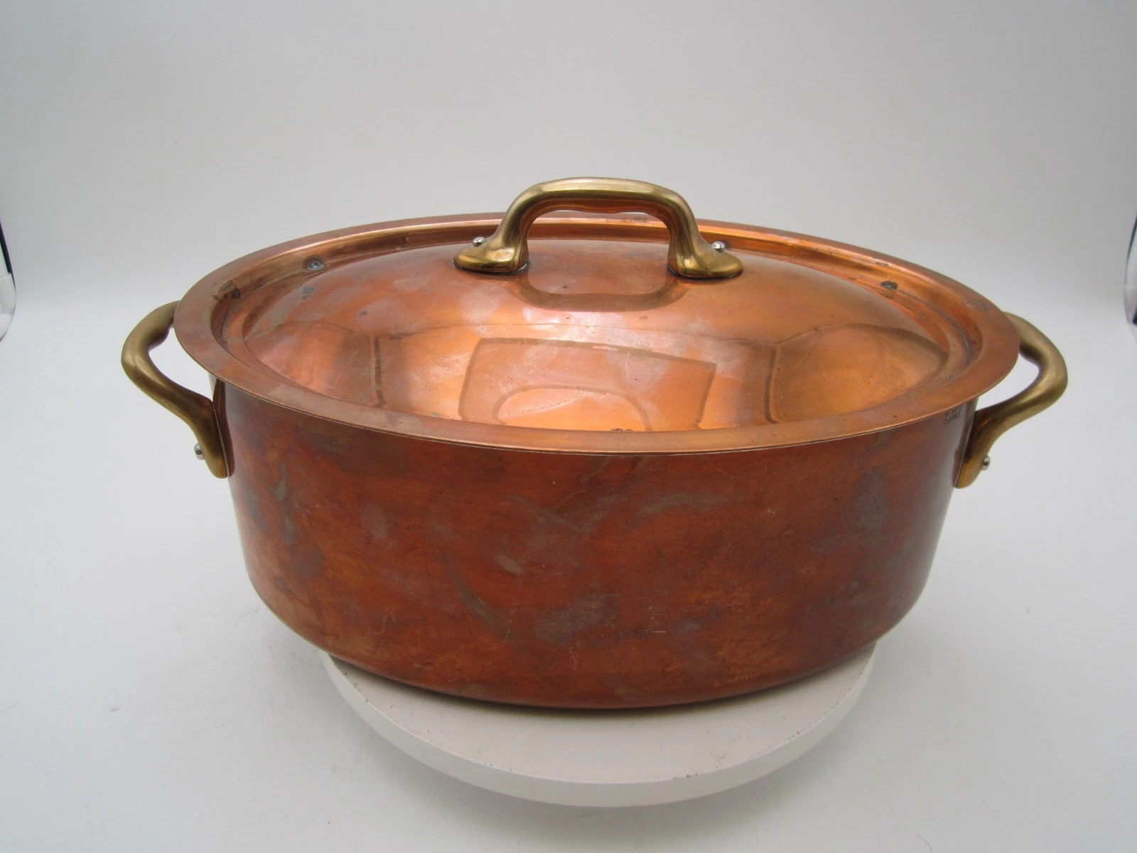 Sonoma STYLE MADE IN France Copper Oval Casserole Dutch Oven w Lid 10 X 7 X 4"