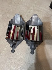 Pair of Primitive Mirrored Wall Sconces 7 3/8” x 16 1/2”