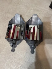 Pair of Primitive Mirrored Wall Sconces 7 3/8” x 16 1/2”