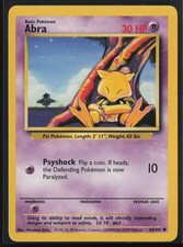 Abra 43/102 Common Base Set Unlimited Pokemon Near Mint