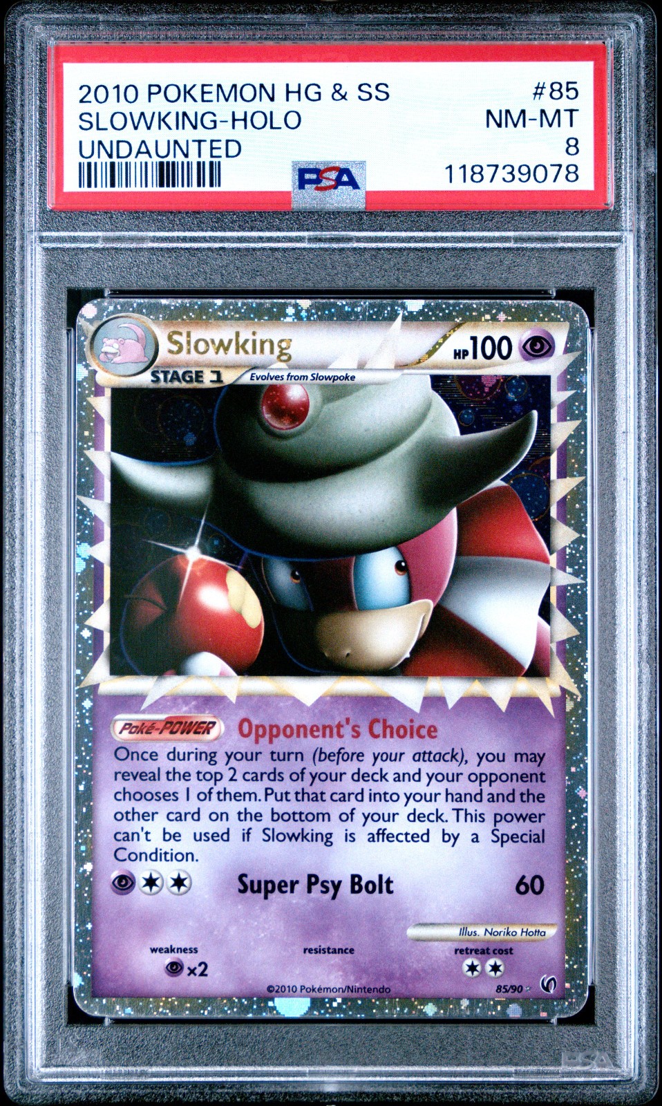 2010 POKEMON UNDAUNTED SLOWKING PRIME #85 ULTRA RARE PSA 8 NM #118739078