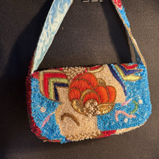 Vintage Handcrafted in India viral Beaded Bag/Purse 10" X 5"