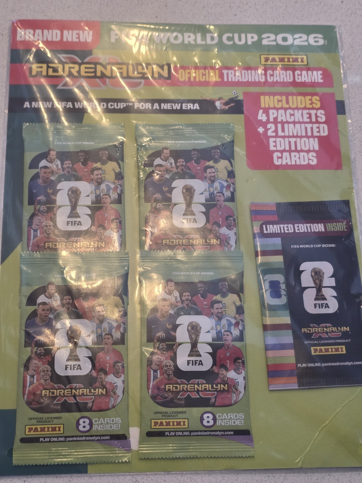 Panini FIFA Official World Cup Trading Cards 2026 Multipack 4 packs + 2 Ltd Ed