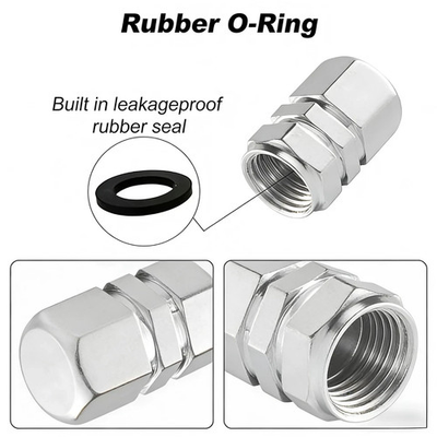 #ad 4PCS Aluminum Tire Valve Stem Caps Hexagon Metal Wheel Air Pressure Caps Univers $0.99