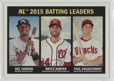 2016 Topps Heritage League Leaders Dee Gordon Bryce Harper Paul Goldschmidt 3bz