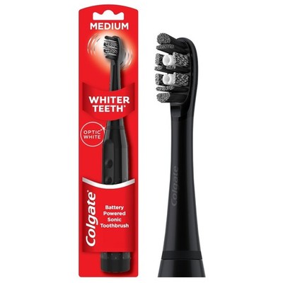 Optic White Adult Sonic Battery Operated Electric Toothbrush, Medium